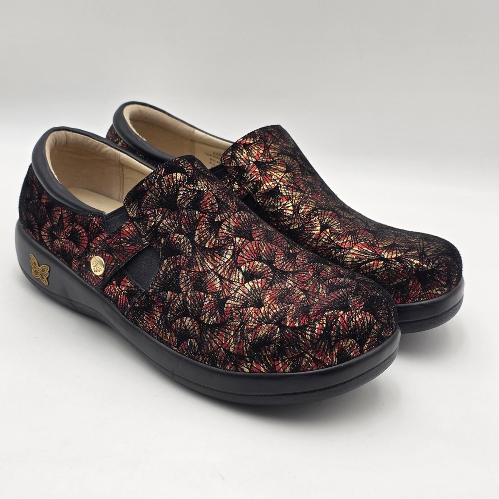 Alegria KAR-274XW Black Red Metallic Shoes Women 10.5-11 EU 41 Extra Wide